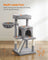 Cat Tree - Plywood - Light Grey - Multi-Level with Scratching Board