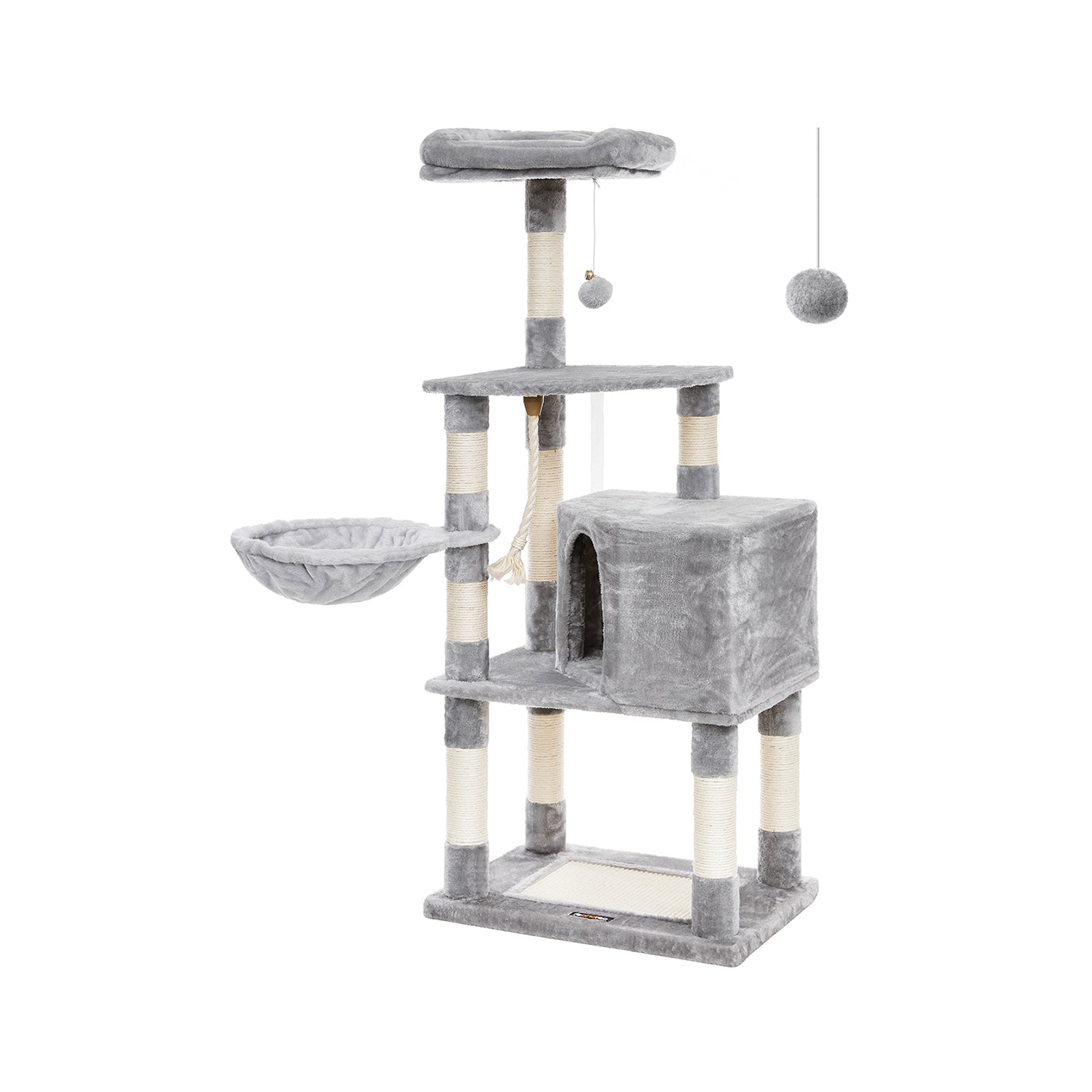 Upper Perch Cat Tree - Particleboard and Plush - Light Grey