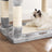 Cat Tree - Plush Fabric - Light Grey - Activity Center with Scratching Posts
