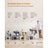 Cat Condo - Engineered Wood - Light Grey - Large Cat Perch with 2 Cat Caves and Scratching Post