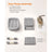 Cat Tree - Wood - Light Grey - 67 cm Height with 2 Cat Caves and Large Perch