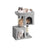Cat Tree - Engineered Wood - Light Grey - Includes 2 Cat Caves and Scratching Post