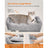 Cat Tree - Engineered Wood - Light Grey - Includes 2 Cat Caves and Scratching Post