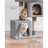 Cat Tree - Engineered Wood - Light Grey - Includes 2 Cat Caves and Scratching Post