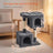 Cat Tree - Engineered Wood - Light Grey - Includes Large Perch and Plush Condos