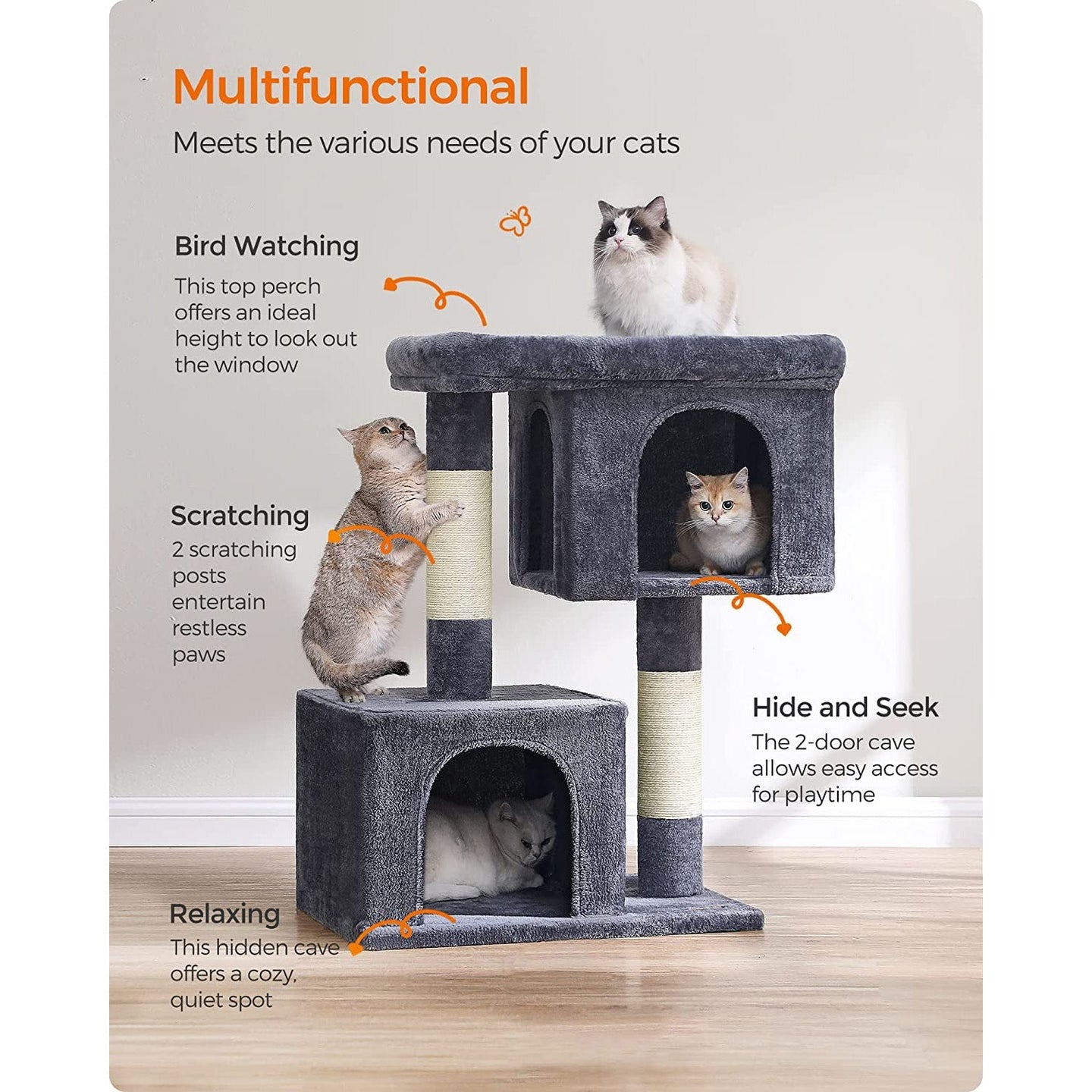 Cat Condo - Particle Board - Light Grey