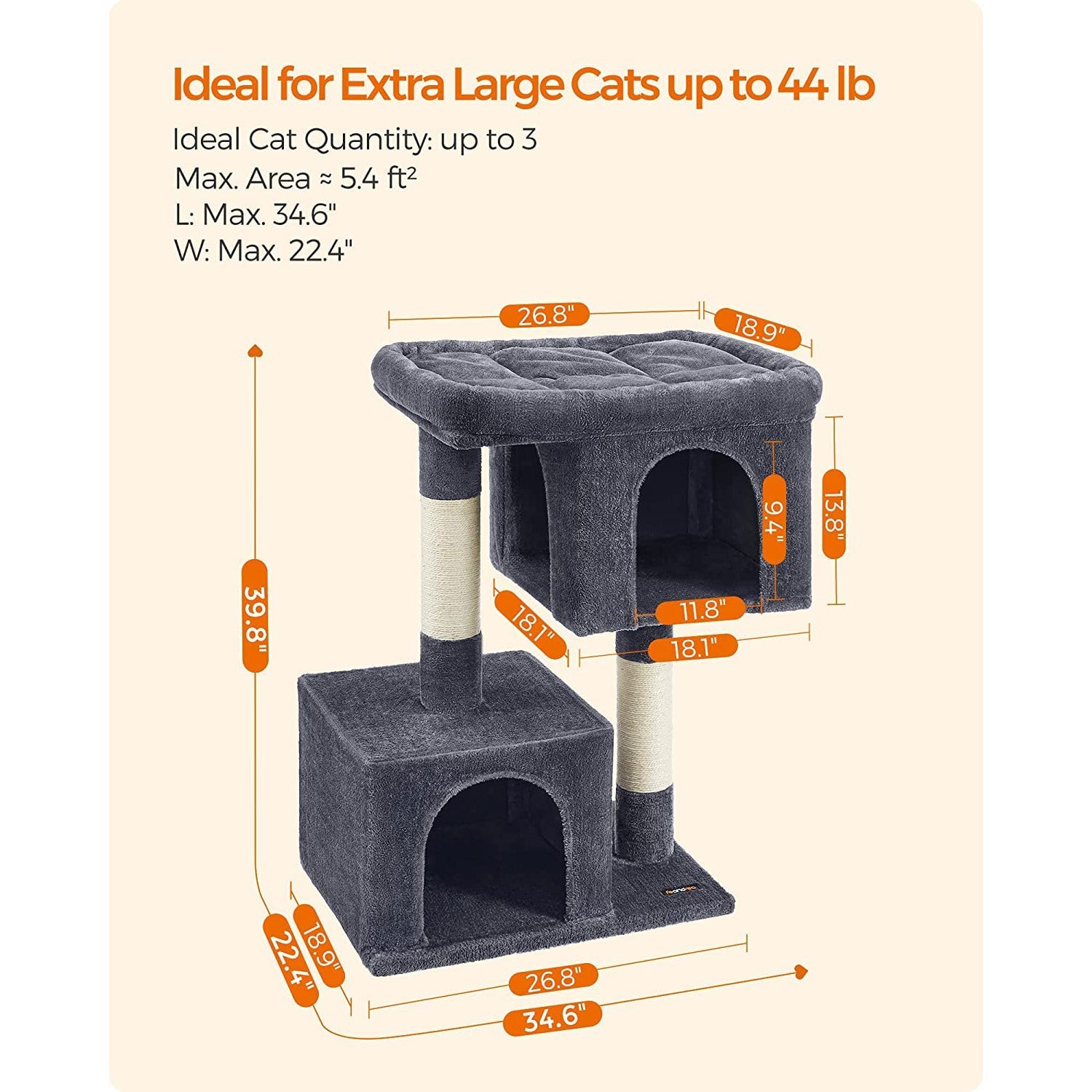Cat Condo - Particle Board - Light Grey