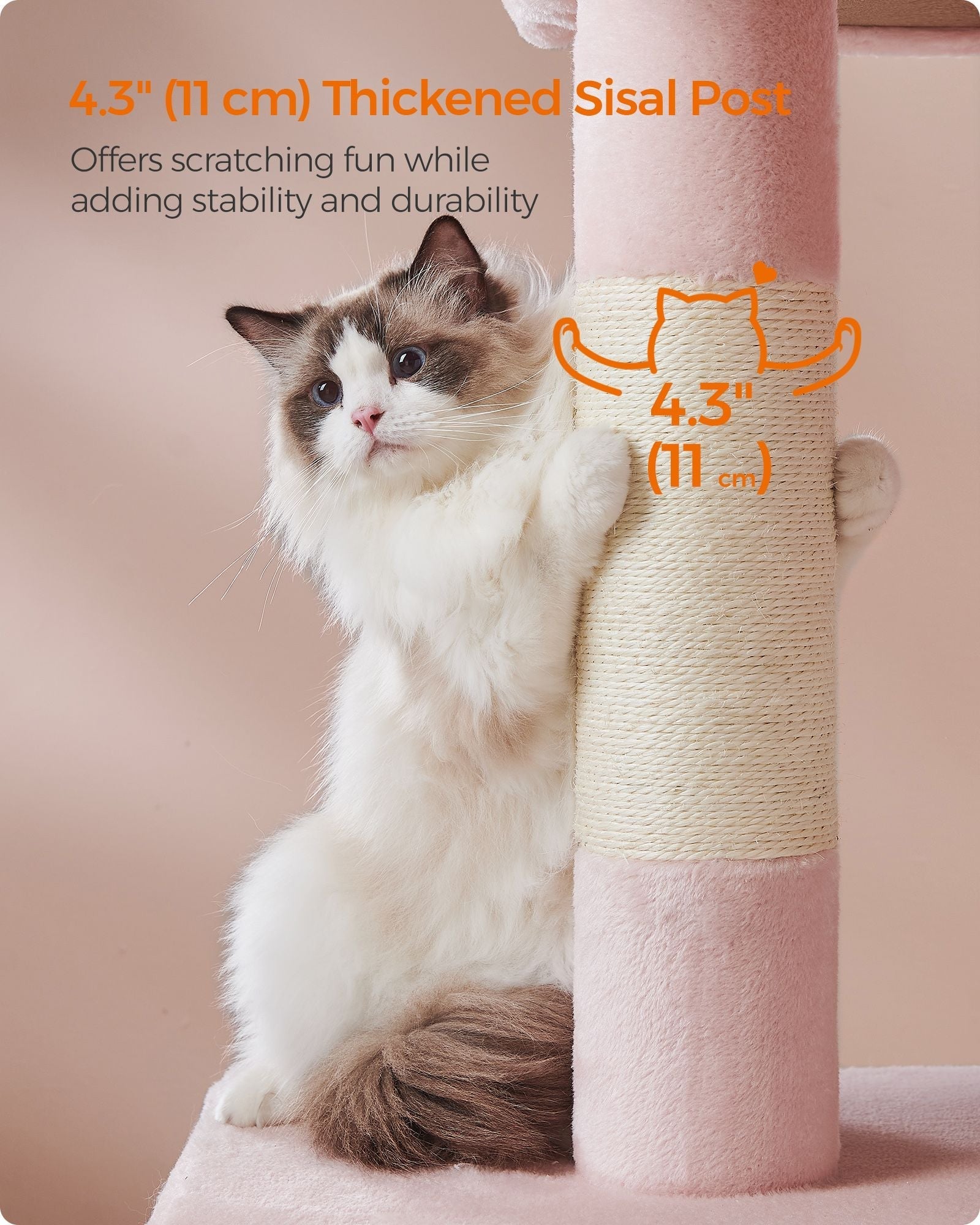 Cat Tree - Jelly Pink - Medium Density Fiberboard and Sisal