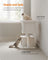 Cat Tree - Engineered Wood - Cream White - Features Cat Caves and Sisal-Covered Scratching Posts