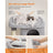 Cat Tower - Wood - Light Grey - Features 2 Cat Caves and Scratching Posts
