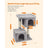 Cat Tower - Wood - Light Grey - Features 2 Cat Caves and Scratching Posts