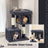 Cat Tree - Wood - Light Grey - Large Perch with Two Cat Caves and Scratching Post