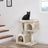 Cat Tree - Wood - Light Grey - Two Condos with Large Perch and Scratching Post