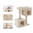 Cat Tree - Wood - Light Grey - Two Condos with Large Perch and Scratching Post