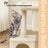 Cat Tree - Wood - Light Grey - Large Perch with Two Cat Caves and Scratching Post