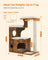 Cat Tree - MDF with Wood Veneer - Vintage Rustic Brown - Medium Tower with 3 Beds and Cave