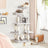 Large Cat Tower - Engineered Wood - Light Grey - Includes Scratching Post and Pompoms