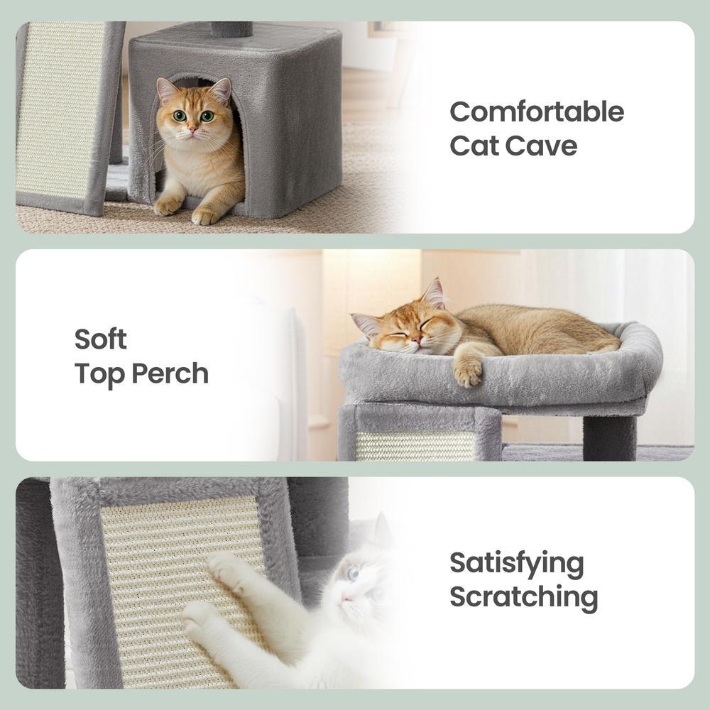 Compact Multi-Level Cat Condo - 11L - Particleboard - Ramp