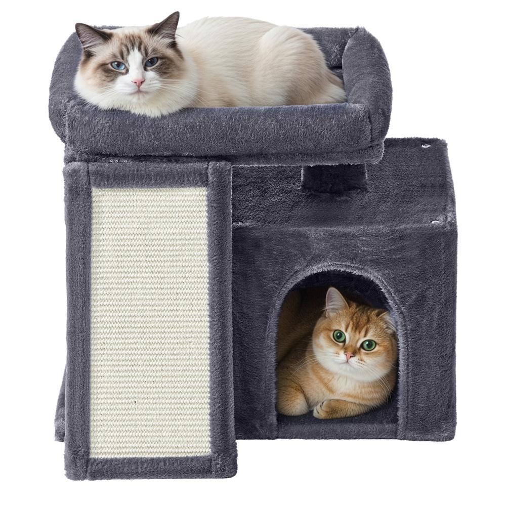 Compact Multi-Level Cat Condo - 11L - Particleboard - Ramp