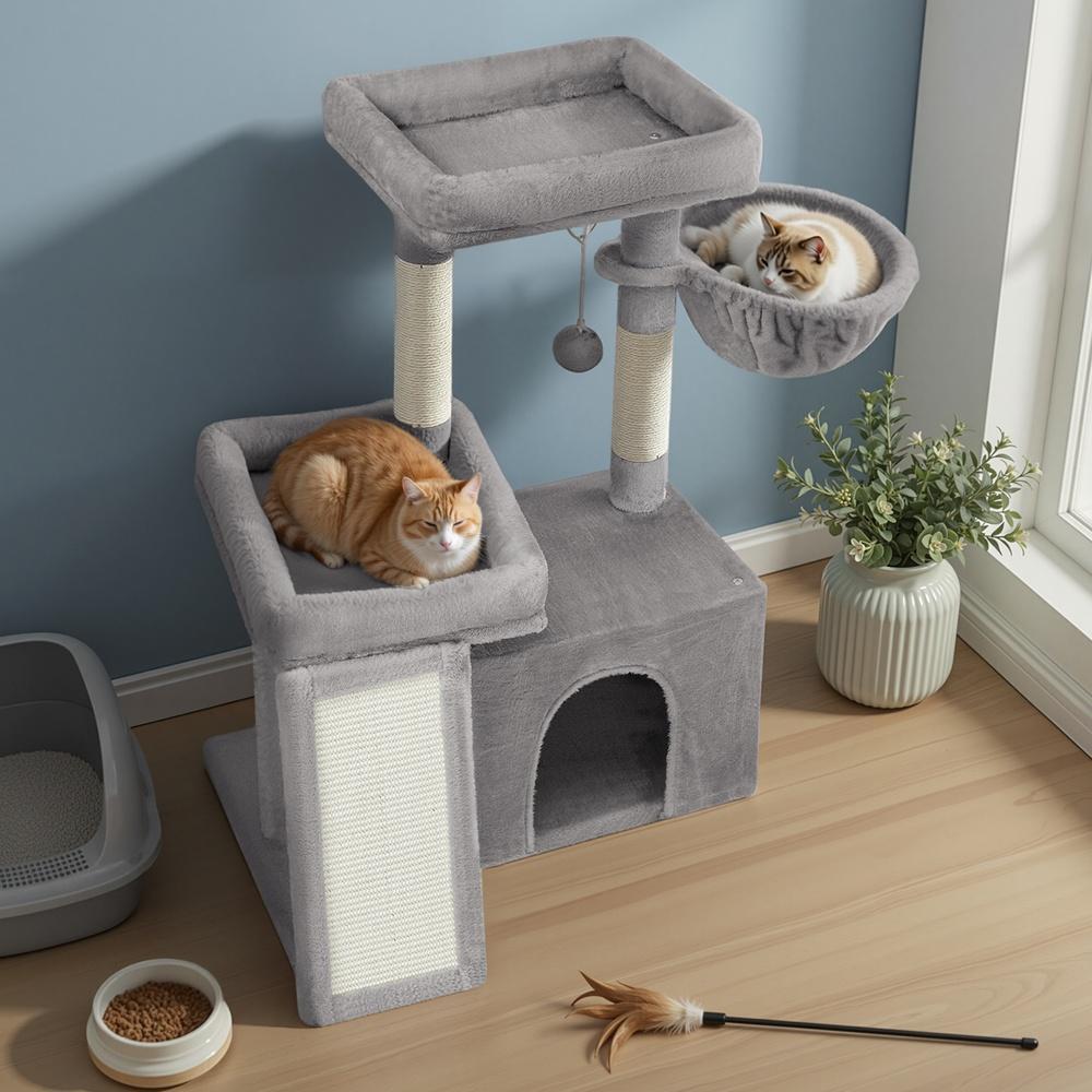 Multi-Level Cat Tree - 92.5L - Particleboard - Beds & Scratching Posts