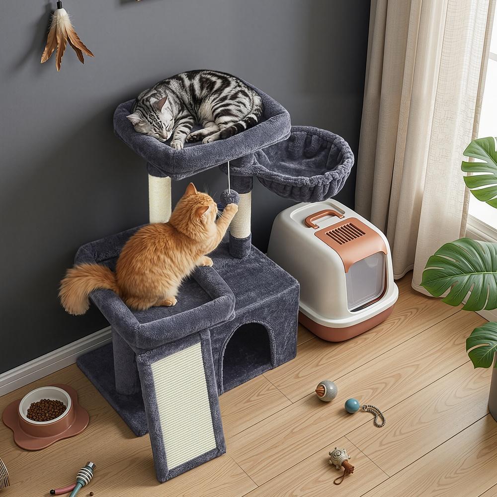 Multi-Level Cat Tree - 94L - Particleboard - Beds & Scratching Posts