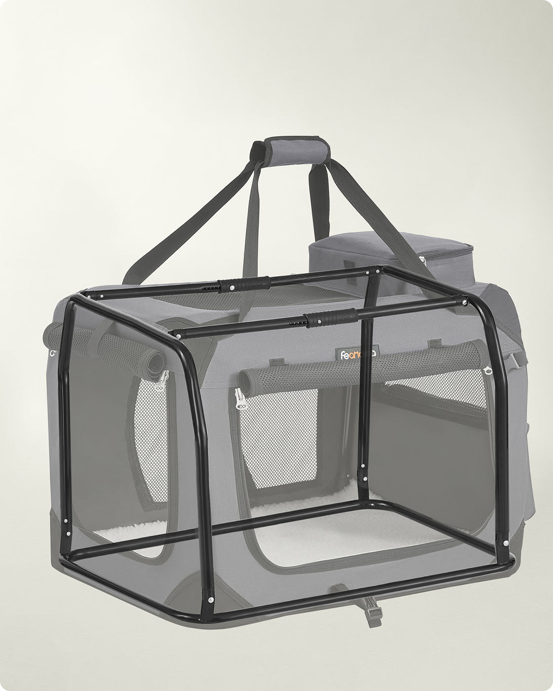 Pet Carrier - Fabric - Grey - Foldable with Breathable Mesh and Storage Pockets