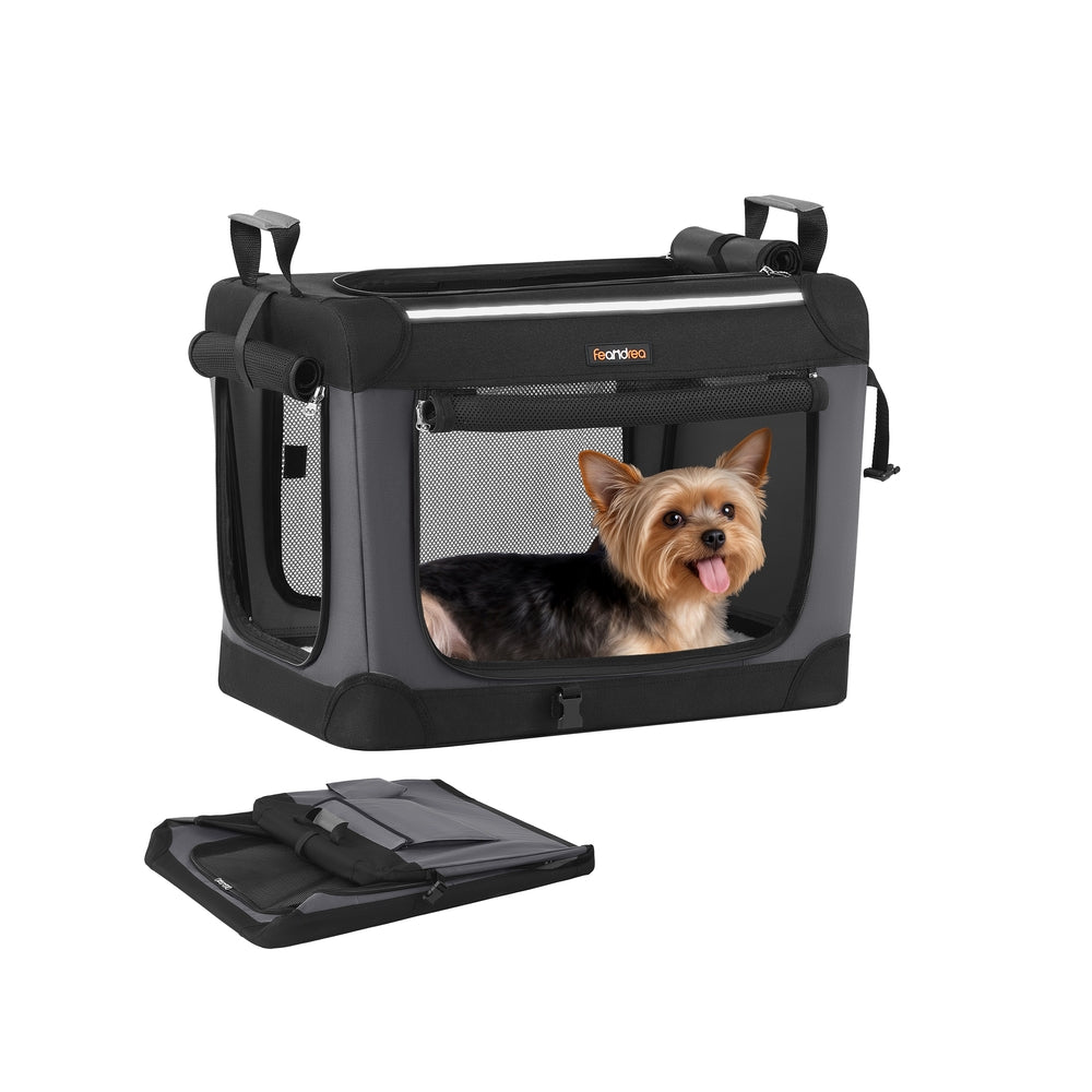 Collapsible Dog Crate - 50L - Steel Frame - Mesh Doors
