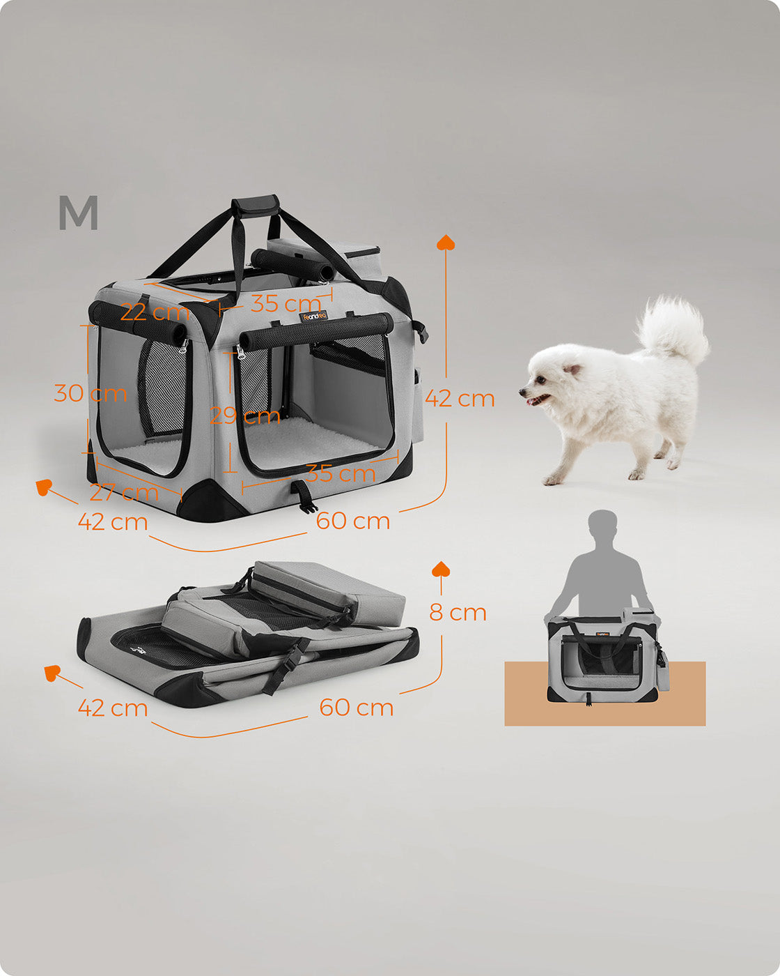 Pet Carrier - Portable - Smoke Grey - Soft Sided