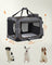 Folding Pet Carrier - Fabric - Dark Blue - Versatile Design for Travel and Safety