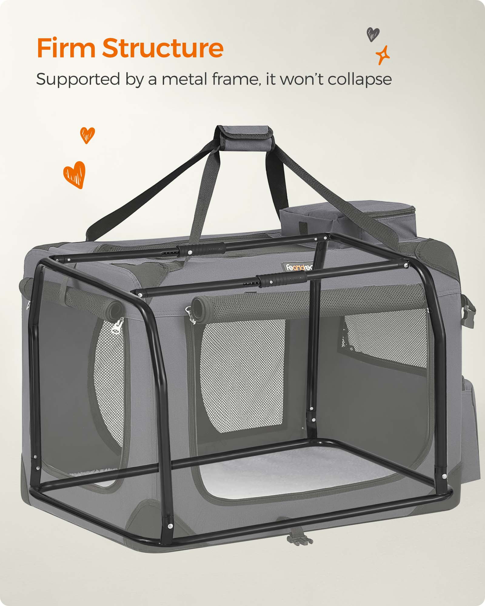 Folding Pet Carrier - Fabric - Dark Blue - Versatile Design for Travel and Safety