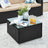 Patio Furniture Set - PE Rattan - Black and Beige - Handwoven with Cushions and Glass Table