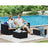 Patio Furniture Set - PE Rattan - Black and Beige - Handwoven with Cushions and Glass Table