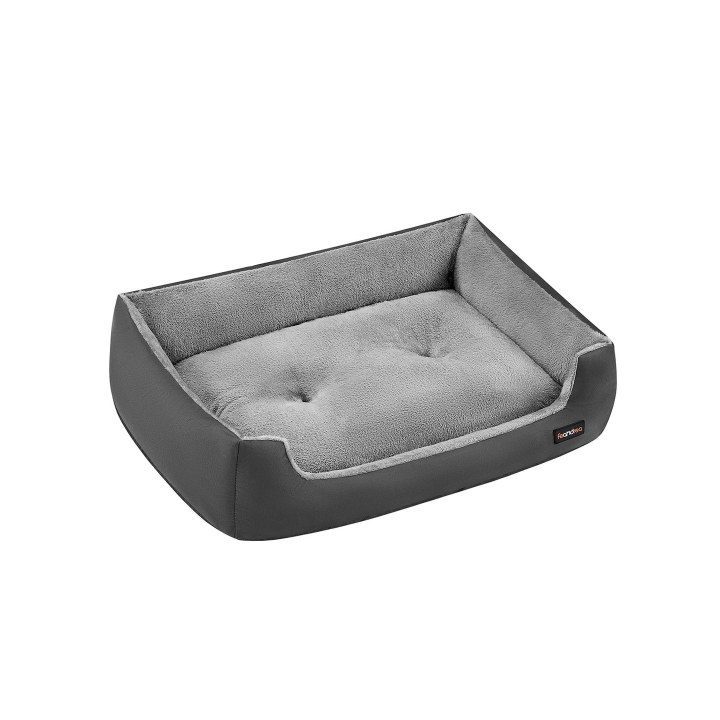 Dog Sofa Bed - Soft Fabric - Slate Grey and Dove Grey - Washable with Removable Reversible Cushion
