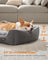 Dog Sofa Bed - Soft Fabric - Slate Grey and Dove Grey - Washable with Removable Reversible Cushion