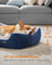 Dog Sofa Bed - Fabric - Charcoal Blue - Removable Reversible Cushion