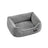 Dog Bed - Linen-Look Fabric - Dark Grey - Washable with Raised Edges and Non-Slip Bottom
