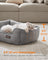 Dog Sofa Bed - Linen-Look - Light Grey - Removable Washable Cover with Raised Edges and Non-Slip Bottom