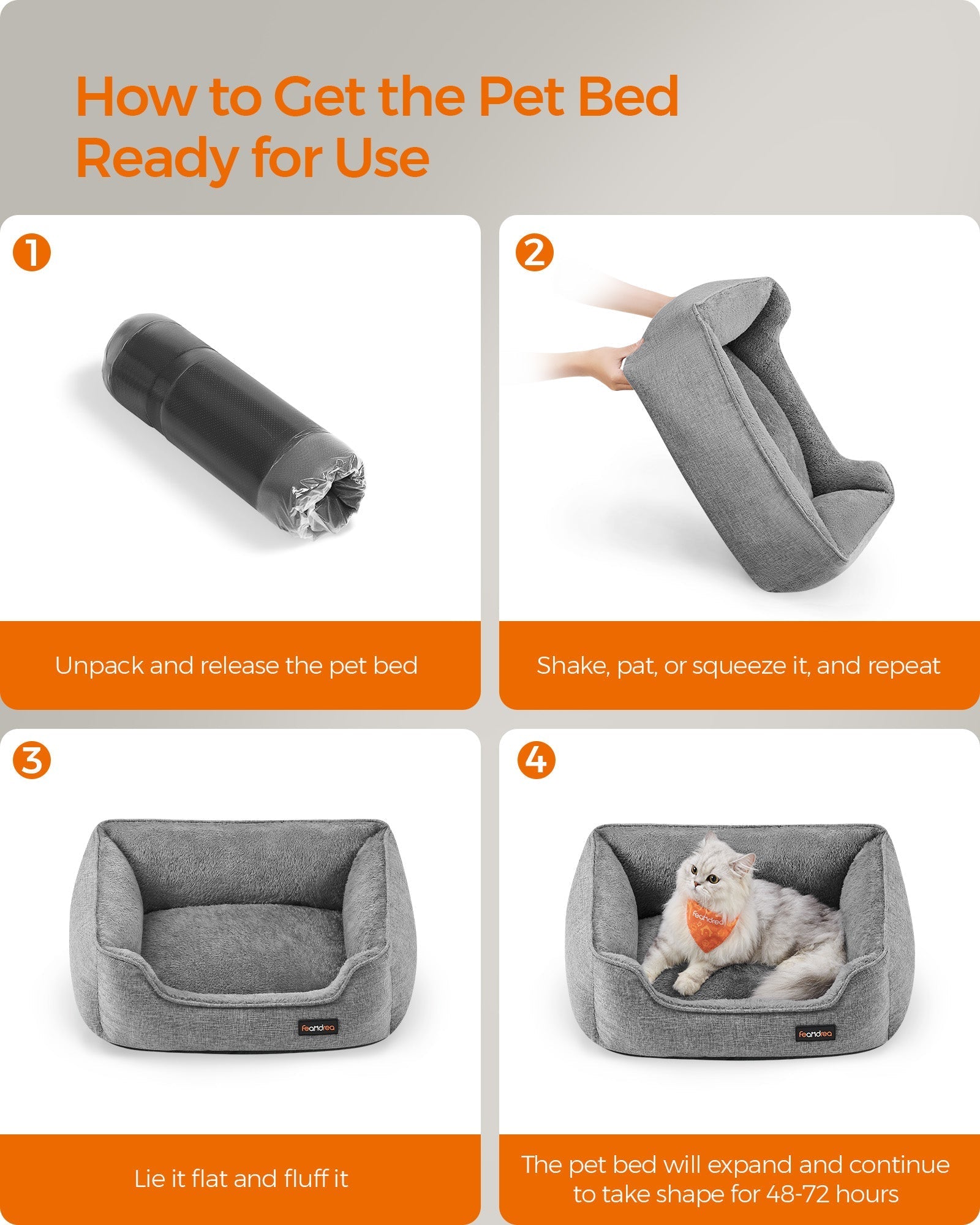 Dog Sofa Bed - Linen-Look - Light Grey - Removable Washable Cover with Raised Edges and Non-Slip Bottom