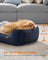 Dog Sofa Bed - Soft Fabric - Pale Blue - Washable with Removable Reversible Cushion