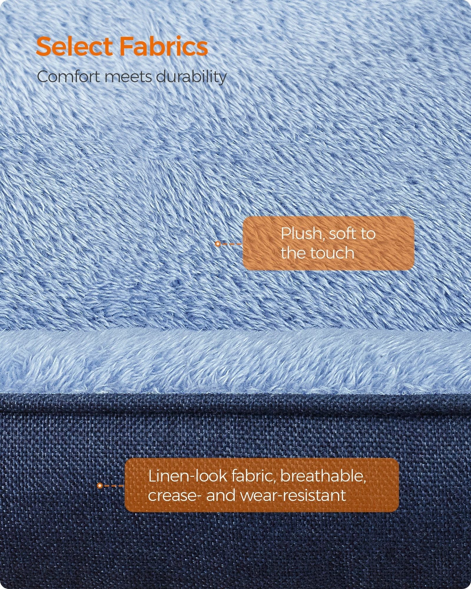 Dog Sofa Bed - Soft Fabric - Pale Blue - Washable with Removable Reversible Cushion