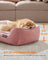 Dog Sofa Bed - Soft Fabric - Jelly Pink - Washable with Removable Cushion