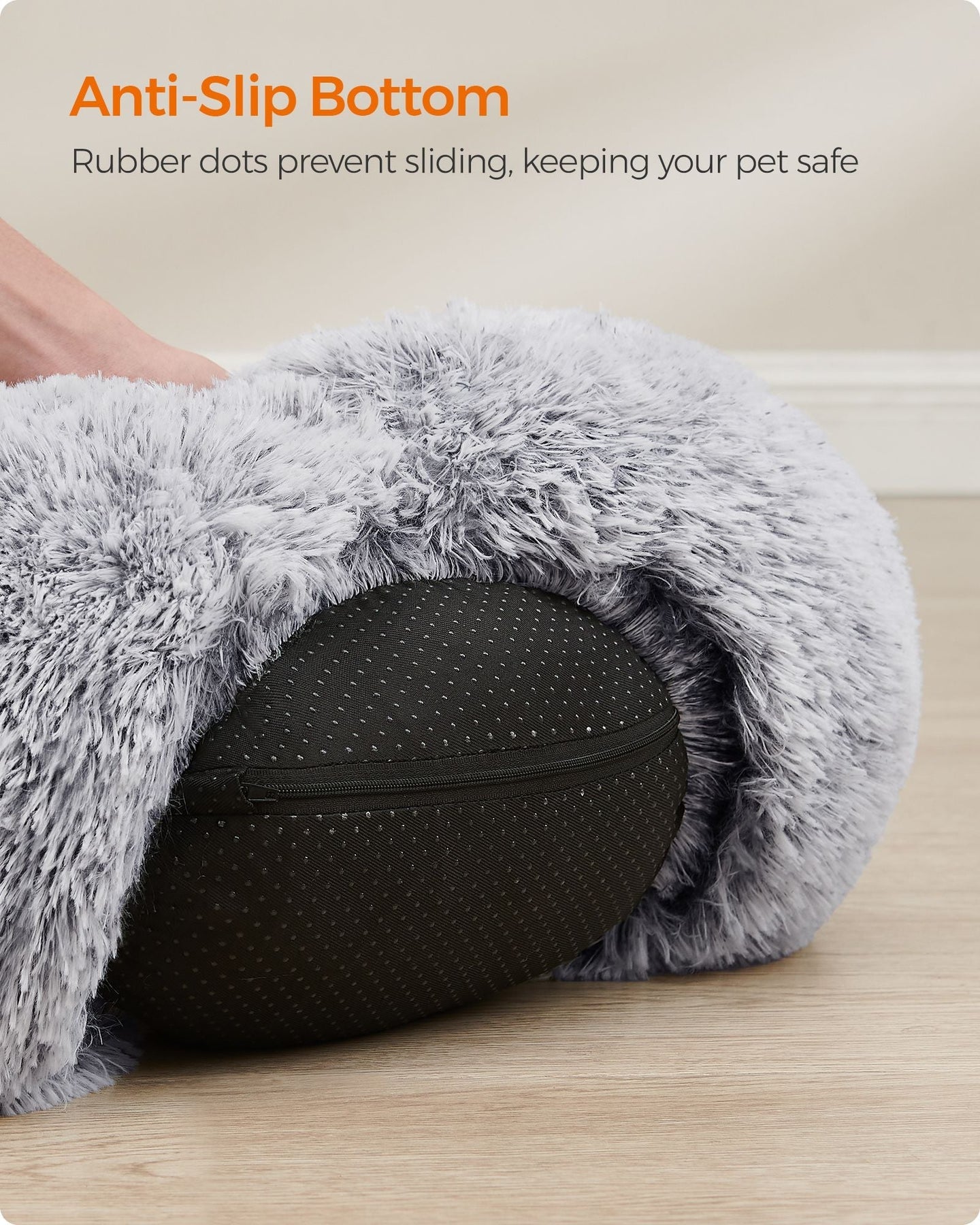 Round Dog and Cat Bed - 50 cm - Dove Grey - Soft Plush