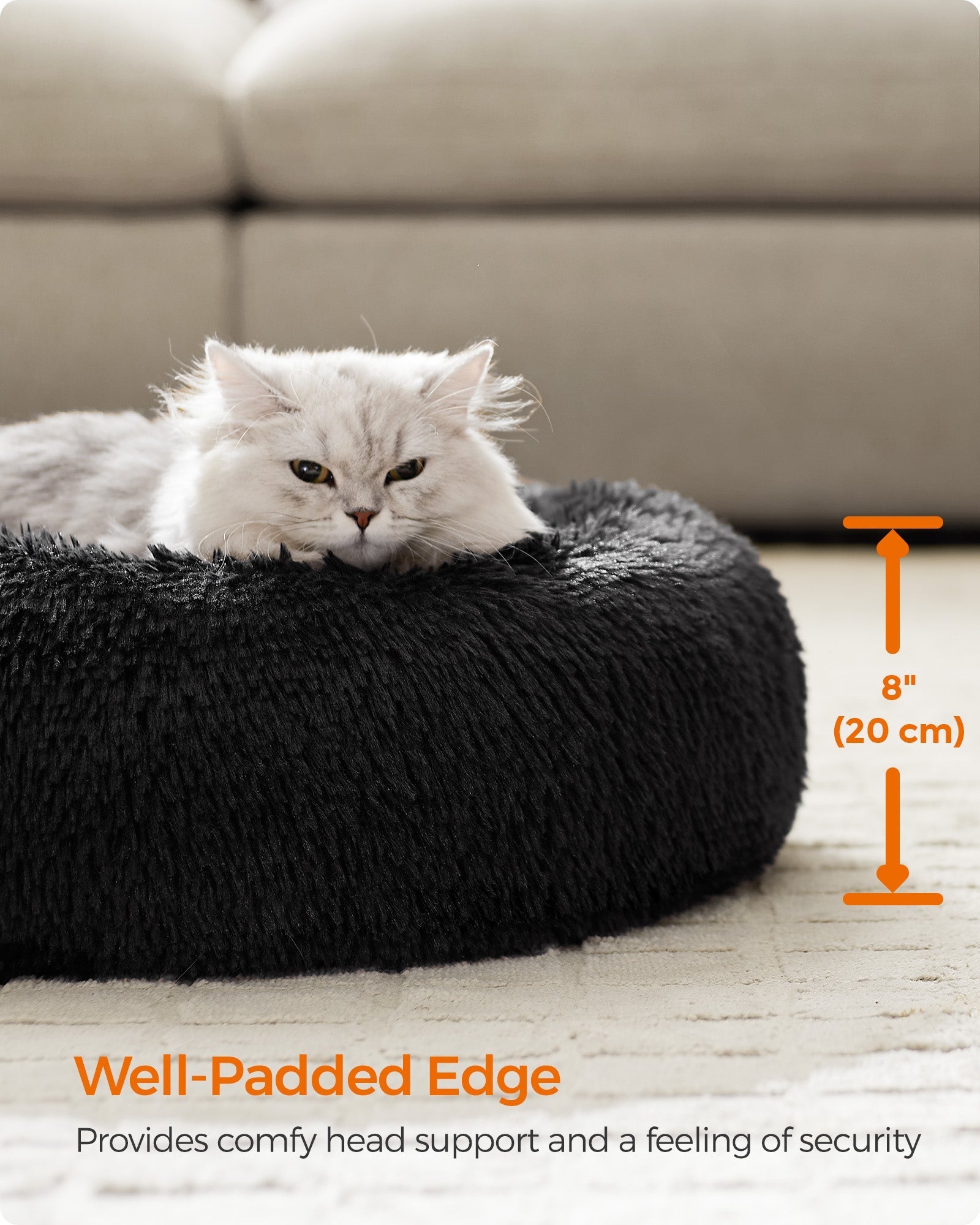 Dog Bed - Ink Black - Plush