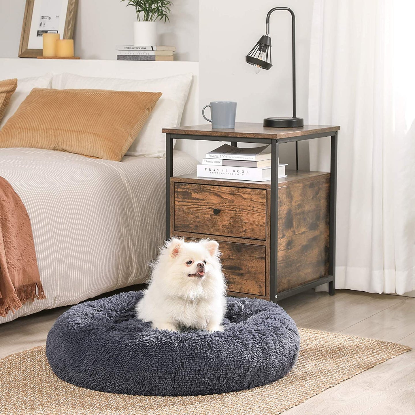 Dog Bed Cushion - 50 cm - Grey - Soft Plush