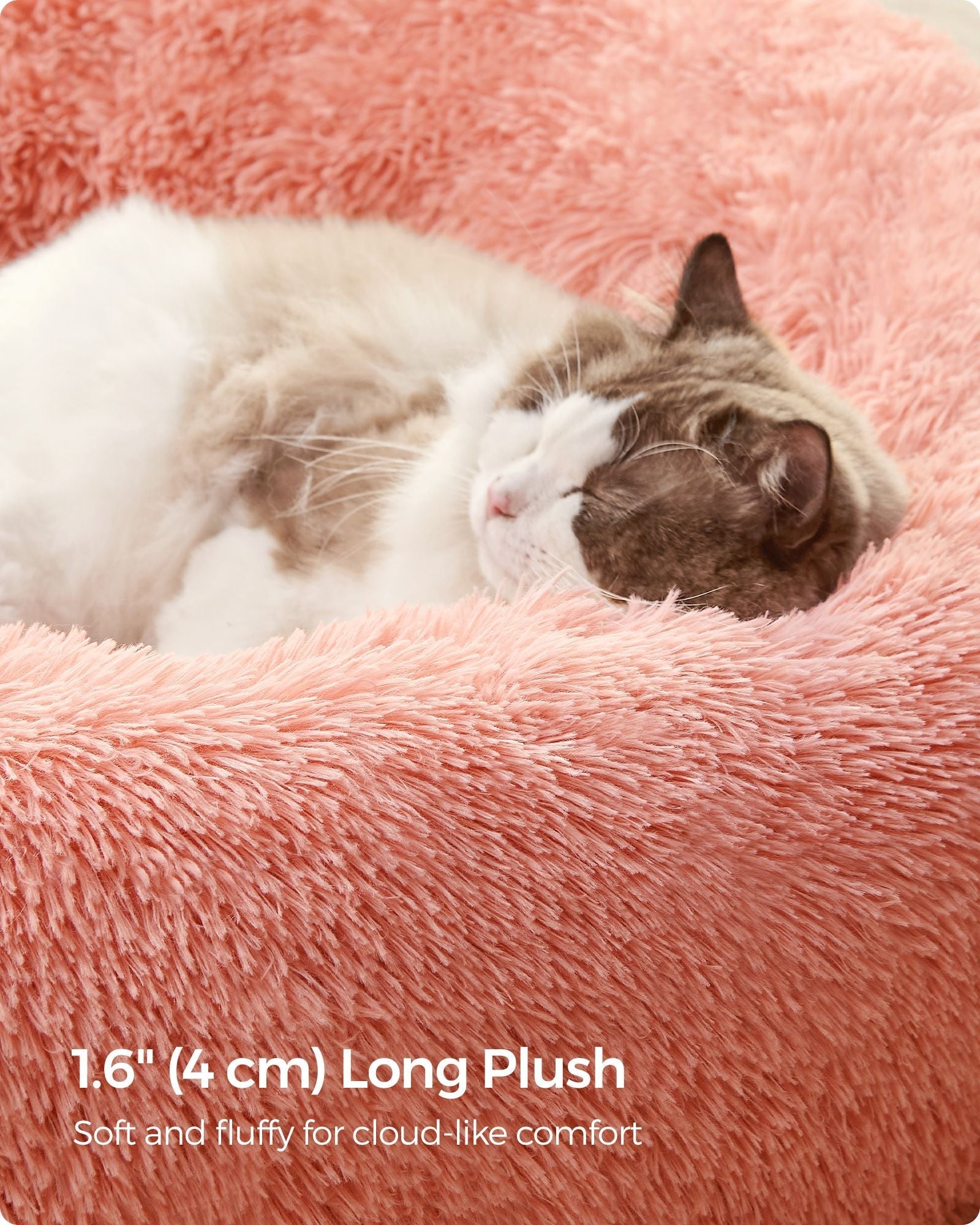 Fluffy Dog Bed - Pink - Plush