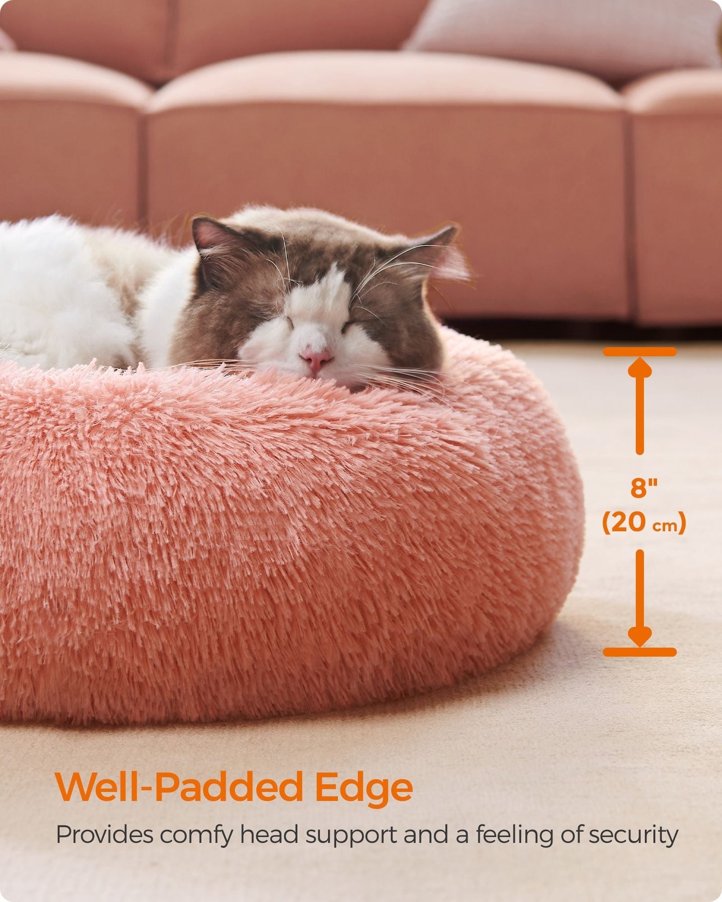 Fluffy Dog Bed - Pink - Plush