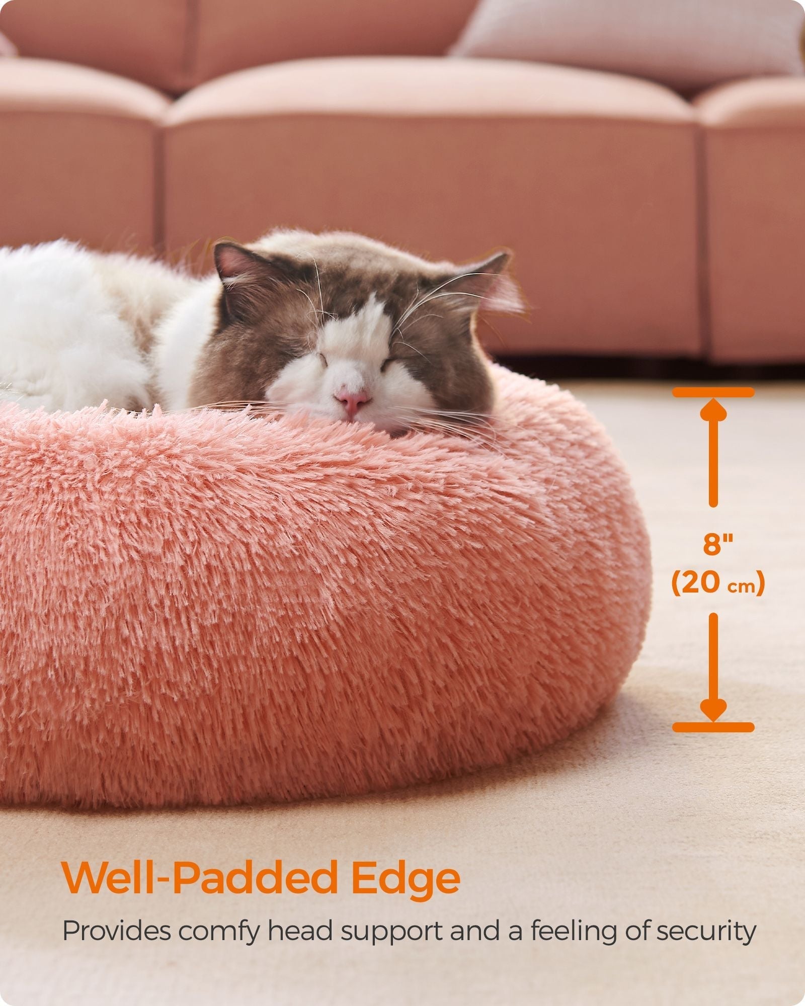 Fluffy Dog Bed - Pink - Plush
