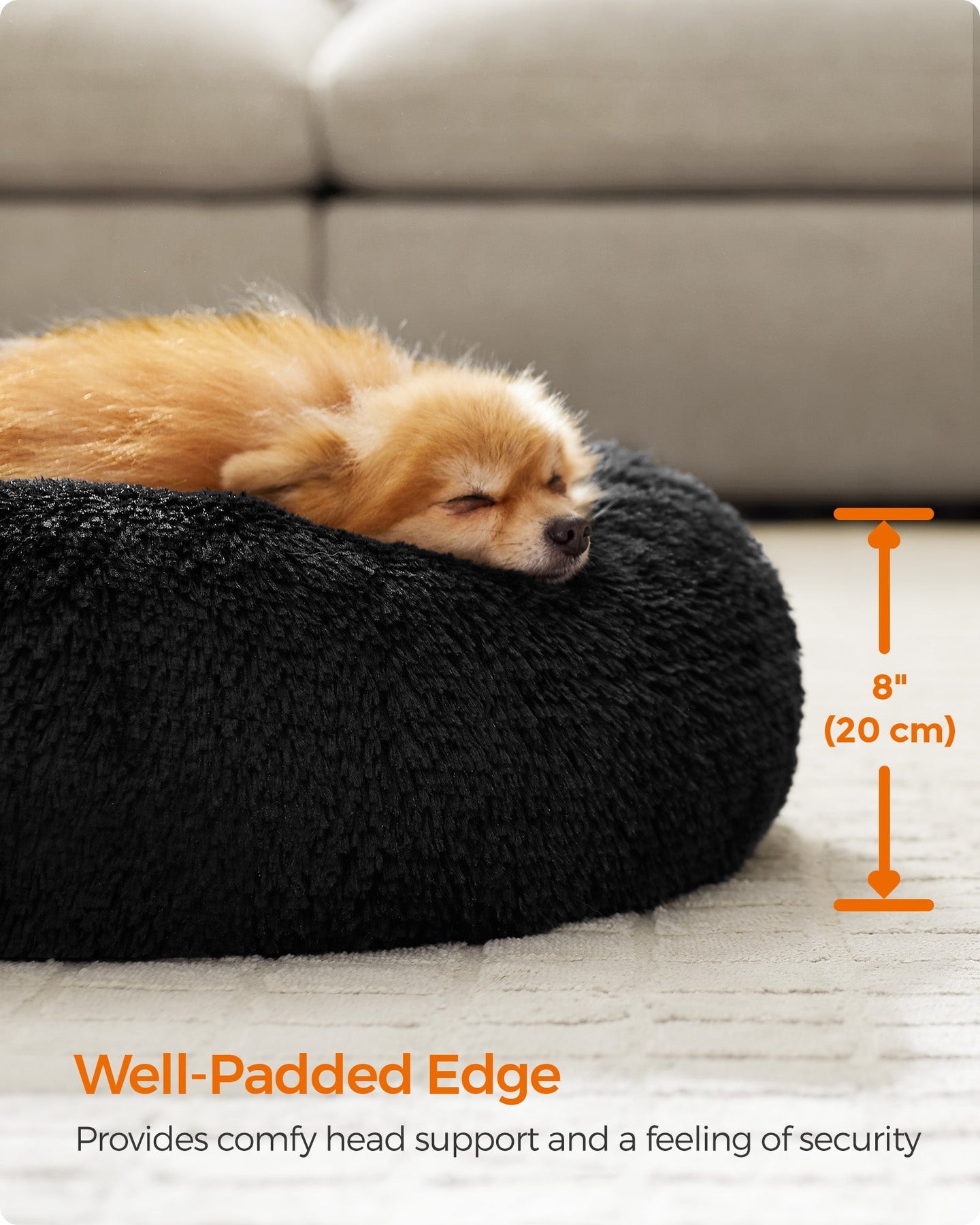 Dog Bed - Ink Black - Plush