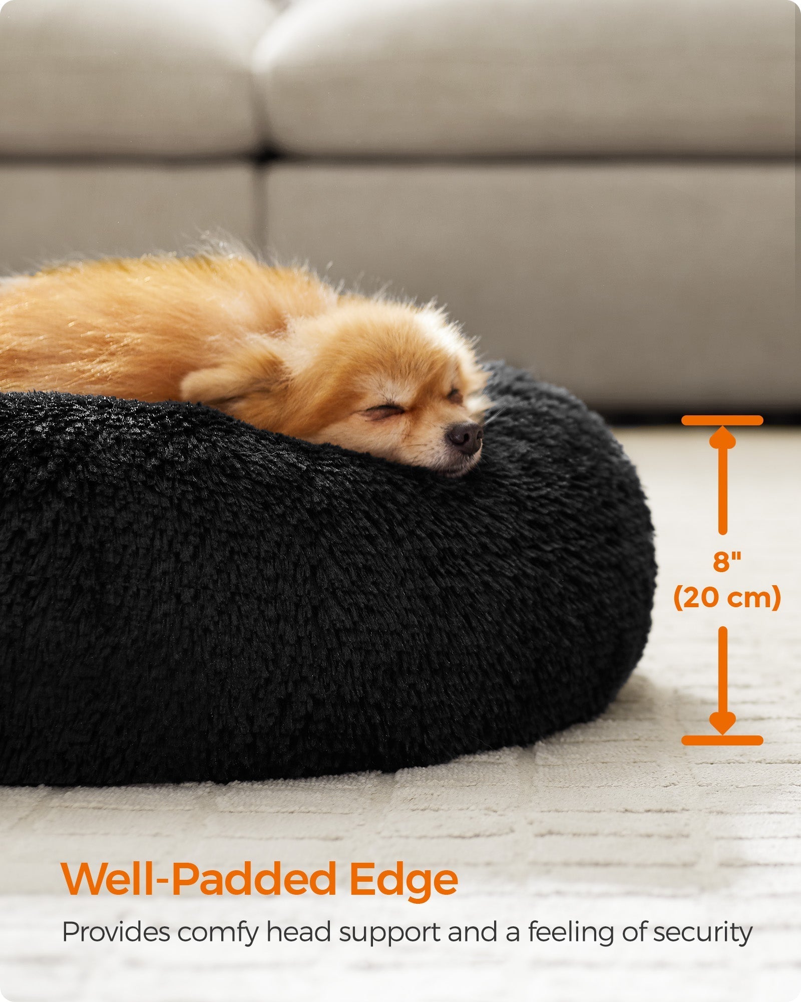 Dog Bed - Ink Black - Plush