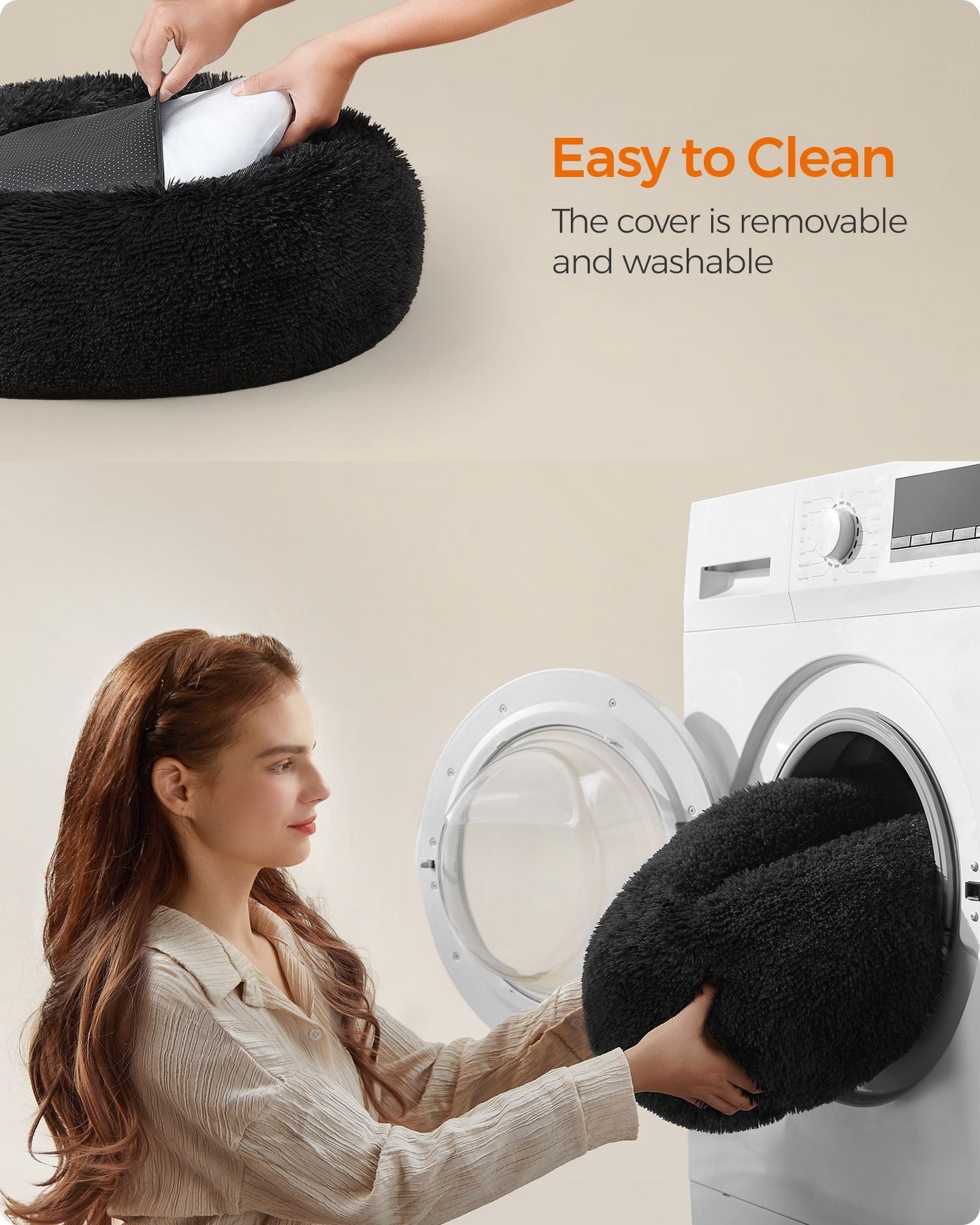 Dog Bed - Ink Black - Plush